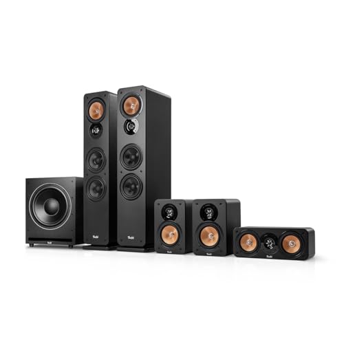 Teufel Ultima 40 Surround Power Edition 5.1-Set - Heimkino Lautsprecher 5.1 Soundanlage mit riesigem Subwoofer (optional kabellos ansteuerbar), Bassreflex, 3-Wege-System - schwarz
