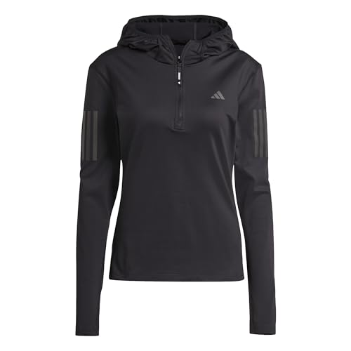 Adidas Damen Own The Run Winterized Hooded Half-Zip, Black, L