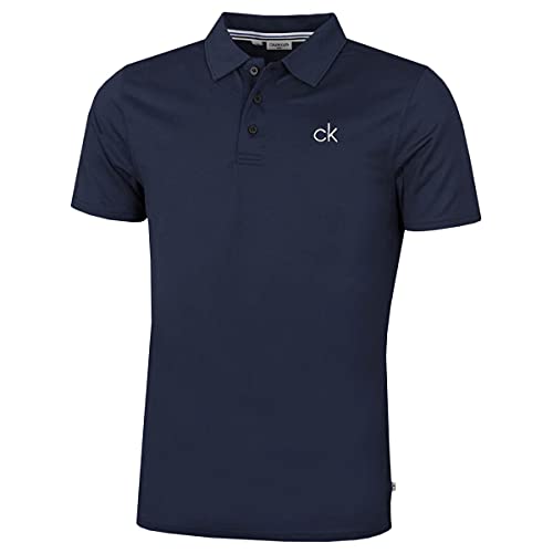Calvin Klein Herren Zentral Eco Leichte Golf-Polo-Hemd - Marine - XL