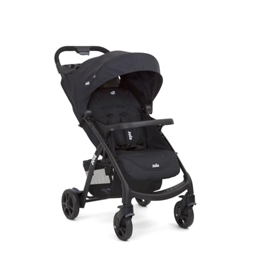Joie Muze LX Kinderwagen, Volledig vlakke ligstand, Compact inklapbaar, 5-puntsgordel, Compatibel met reissysteem – Vanaf geboorte tot 3 jaar (0–15 kg), Coal