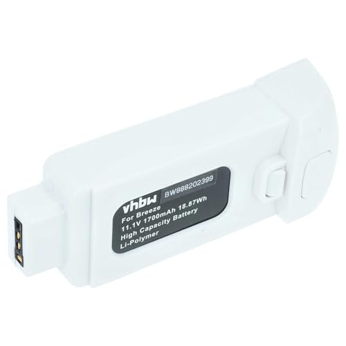 vhbw Akku kompatibel mit Yuneec Breeze, Breeze 4K Drohne Multicopter Quadrocopter (1700mAh, 11,1V, Li-Polymer)