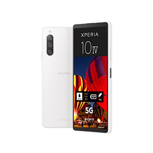 Sony Xperia 10 IV (5G Smartphone, 6 Zoll, OLED-Display , Dreifach-Kamera, 3,5-mm-Audioanschluss, 5.000mAh Akku, Dual SIM hybrid) 24+6 Monate Garantie [Amazon Exklusiv] weiß