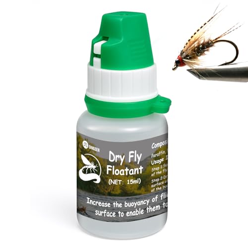 DINGSEN Dry Fly Floatant, Fliegenfischen Zubehör, Fliegenfischen Köder für Trockenfliegen, stellt nasse Fliegen Wieder her, halten Sie Ihre Angelfliegen auf der Oberfläche mit erhöhtem Auftrieb (1)