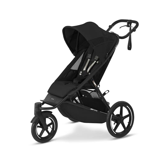 CYBEX Gold AVI SPIN Kinderwagen, Ab Geburt bis ca. 4 Jahre, Max. 111 cm und 22 kg, City-, All-Terrain-Kinderwagen, Moon Black