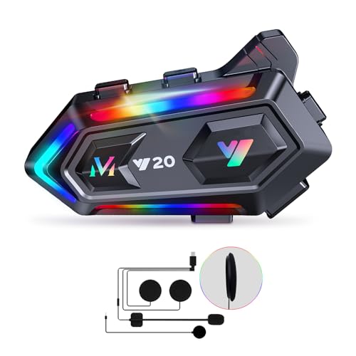 Khptop Motorradhelm Bluetooth Motorrad Helm Bluetooth Headset, doppelte Geräuschunterdrückung Helm Kopfhörer Starke Bass/IPX6 wasserdichte Kopfhörer Lautsprecher Kompatibel Alle Helme 1000mAh