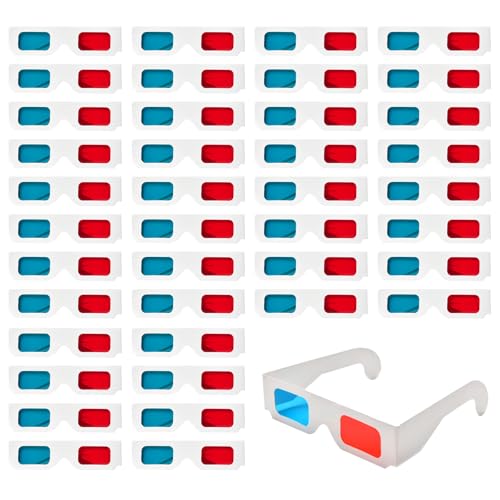 QiXinGYL 40 Paar3D Brillen, Papier 3D-Brillen, rot und blau Linsen Stereo Brille Stereobrille für Reise 3D-Filme Dekorations