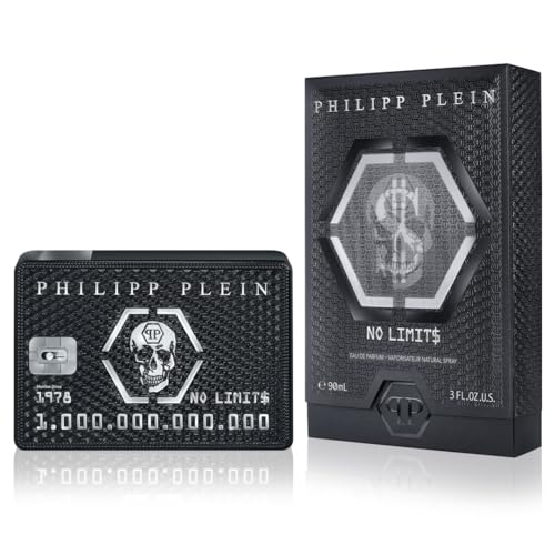Philipp Plein – Eau de Parfum No Limits 90 ml – Herrenparfüm – Orientalische und holzige Noten – Ein ewiges olfaktorisches Tattoo – Holzig-orientalisch – Schwarz lackierter Glasflakon