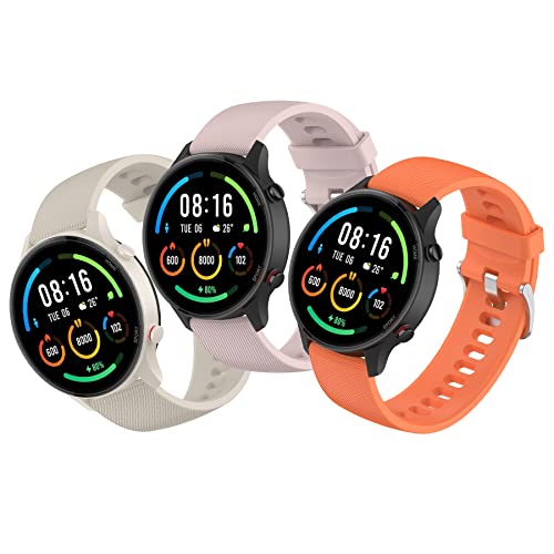 SenMore 3 Stück 22mm Armband kompatibel mit Xiaomi Watch S1 Active/S1 - Weiches Silikon Sportband für Xiaomi Mi Watch Smartwatch
