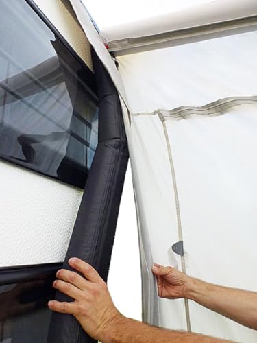 DWT Wohnwagen Vorzelt Zubehör, Luftpolster aufblasbar, 230 cm, in Farbe Schwarz, inkl. transparenten Innenschlauch für Andruckstange, Ausführung:2 STK.