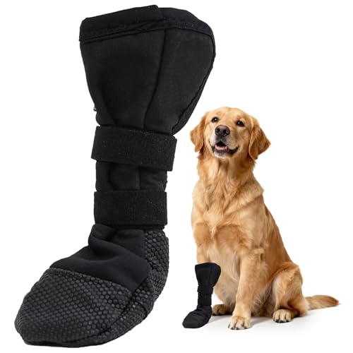 CHONGQILAO Hundeschuhe Pfotenschutz Outdoor, Pfotenschutz Hund Verletzung, Hundeschuhe zur Erholung, Haustierwunden Verhindern Lecken, Hundesocken Anti Rutsch Wasserdicht Leckschutz Hunde Socken