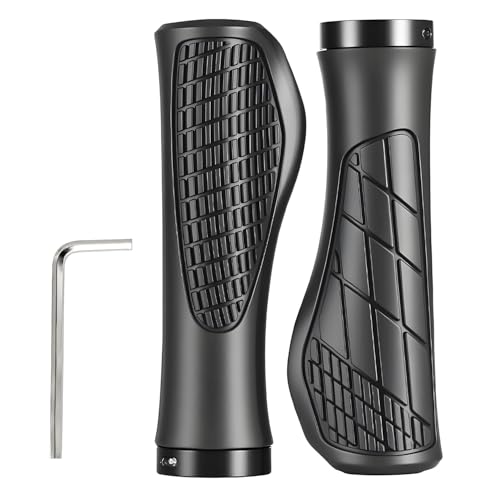 Xynovate Lenkergriffe Fahrrad, Fahrradgriffe ergonomisch, Anti-Rutsch mit Lock Design, Passend für Trekkingrad Mountainbike Rennrad(schwarz)