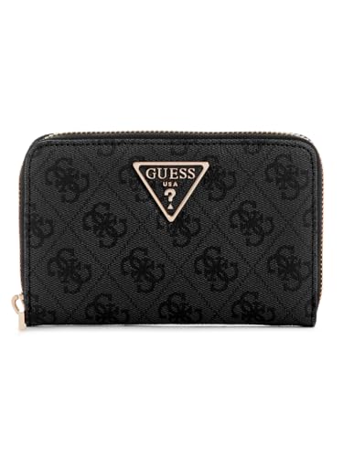 Guess Damen Laurel II SLG Med Zip Around Coal Logo Einheitsgröße