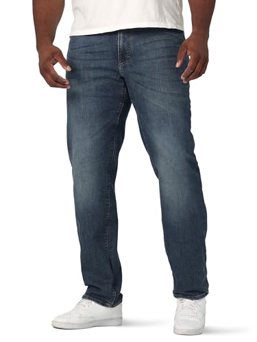Lee, Big and Tall, Extreme Motion Relaxed Straight Jeans für Herren, Maddox, 46W / 32L
