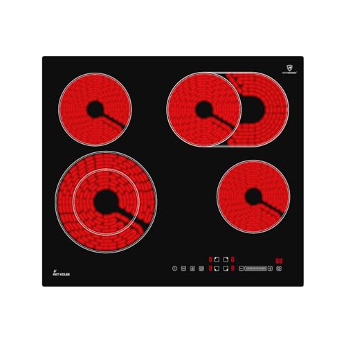 KKT KOLBE | Kochfeld Autark Glaskeramik 60 cm | 6,6 kW | 4 Zonen | 9 Stufen | Bräterzone | Dualkochzone | Rahmenlos | Touch Slider | Abschalt-Timer | CH5901RL