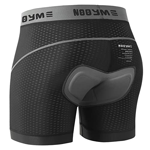 NOOYME Fahrradhose Herren Radunterhose Schnelltrockende Radlerhose mit Sitzpolster 4D Atmungsaktive Fahrradunterhose Gepolstert Elastische Radhose Leichte