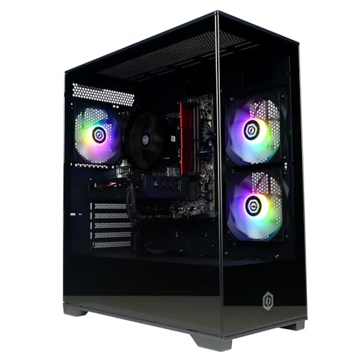 CYBERPOWERPC Wyvern Gaming PC - AMD Ryzen 7 5700X, Nvidia RTX 5060 8GB, 16GB RAM, 1TB NVMe SSD, 650W 80+ PSU, Wi-Fi, Windows 11, Prism Panoramic RGB Black