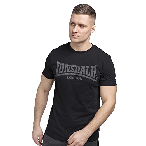 Lonsdale London Logo Kai Männer T-Shirt schwarz L 100% Baumwolle Streetwear