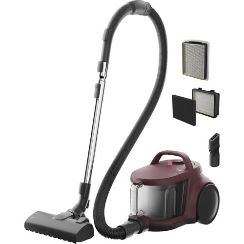 AEG CLEAN 5000 Staubsauger Beutellos, Bodenstaubsauger für alle Bodenbeläge, Zubehör, 1000 Watt, 9m Aktionsradius, 2l Staubbehälter, 60% Recyclingmaterial, Waschbarer HEPA-Filter, Dunkelrot, AL51C1DRF