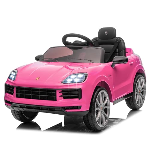 LALAHO Kinder Elektroauto 12V Kinderauto Elektrisch 2,4G-Fernbedienung, Elektrofahrzeuge 2-türig mit MP3, Musik, Hupe, LED-Leuchten (Rosa)