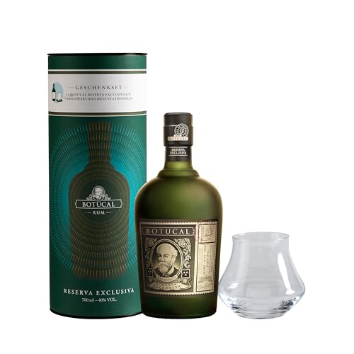 Botucal Reserva Exclusiva - Premium Rum - Hochwertiges Geschenkset mit Rum Glas - Komplex und ausgewogen, mit einem langanhaltenden, verführerischen Abgang - 0.7L/40% Vol.