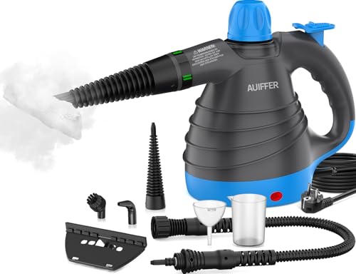 Dampfreiniger, 105°C Hochtemperatur-Schnellheizung Mehrzweck Dampfreiniger für alles Oberflächen mit 9 Zubehör, 100% Chemiefreier Steam Cleaner zur Reinigung von Haus und Auto