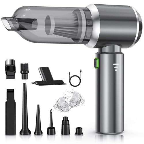 NVKHG Handstaubsauger, Handstaubsauger Akku, 26000Pa Autostaubsauger mit Bürstenloser Motor, 3-Gang Mini Staubsauger, Auto Kabellos Staubsauger für Büro Genutzt, Haus, Küche, Tierhaare