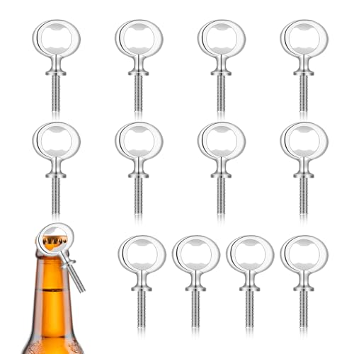12 Stück Flaschenöffner Rohling, Bierflaschenöffner Set Metall Gewinde Bieröffner Einsätze Kits Bierkorkenzieher für Hochzeit Startseite Kneipe Outdoor DIY