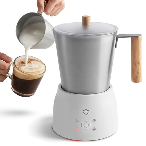 SPRINGLANE Elektrischer Milchaufschäumer Mia, Edelstahl, 600 W, 250 ml, 2 Einsätze, 4 Programme für kalten oder heißen Milchschaum, Überhitzungsschutz, Spülmaschinengeeignet Weiß