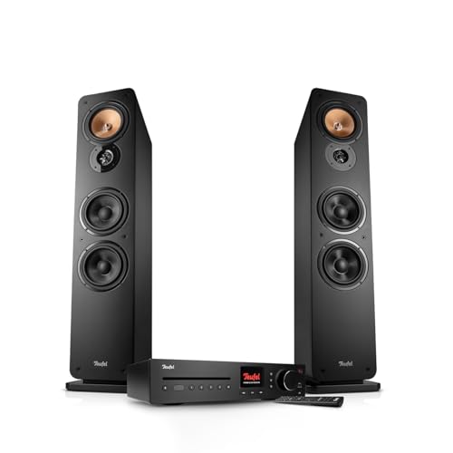 Teufel Ultima 40 Kombo 3 - HiFi Stereo Anlage mit Bluetooth und CD Receiver, WLAN, LAN, DAB+-FM Radio, USB-C, HDMI ARC CEC, 3-Wege-System, Umfangreiche Anschlussmöglichkeiten (Schwarz)