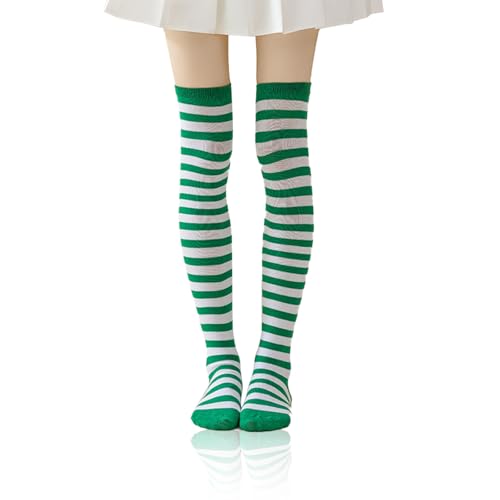 YAOYYG Damen Halterlose Strümpfe Gestreifte, für Damen Kostüm Halloween Party Zubehör, Karneval,Cosplay und Party Kostümzubehör, Weihnachtskostüm Accessoires