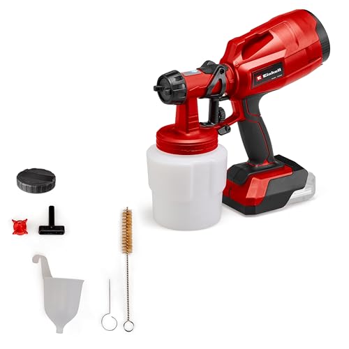 Einhell Akku-Farbsprühsystem TC-SY 18/60 Li-Solo Power X-Change (Li-Ion, 18 V, Förderleistung 650 ml/min, 800 ml Farbbehälter, inkl. 2,0 mm und 2,5 mm Düse, Lieferung ohne Akku & ohne Ladegerät)