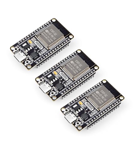 ELEGOO ESP32 Entwicklungsboard USB-C, 2.4GHz Dual Modus WiFi+Bluetooth Dual Core Mikrocontroller für Arduino IDE, Unterstützung AP/STA/AP+STA, CP2102 Chip, 3 Stück