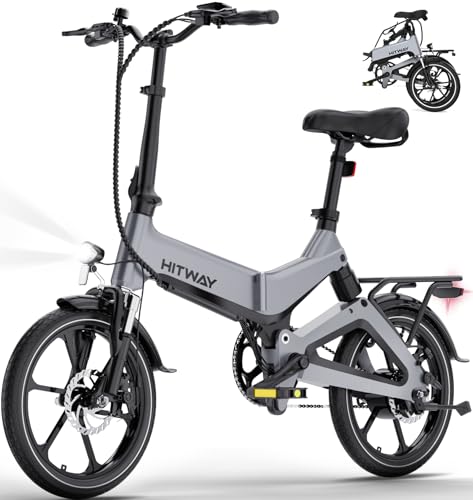 HITWAY E Bike Elektrofahrrad, 16 Zoll Klapprad E-Fahrrad mit 36V/7,8 Ah Akku, 250W Motor 25 km/h, Reichweite 35-70km, Urbane Faltbares E-Bike Pedelec für Erwachsene & Jugend