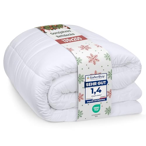 Utopia Bedding Bettdecke 135 x 200 cm, Ganzjahres-Bettdecke, Mikrofaser Schlafdecke (Weiß)