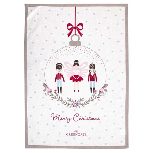 GreenGate Cindarella Geschirrtuch White Bedruckt 70x50cm