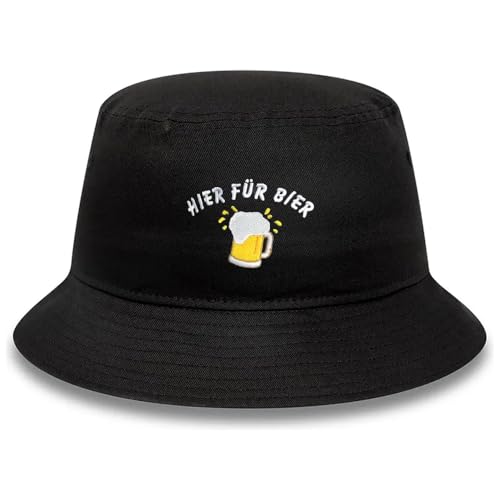 Bier Hut HIER FÜR BIER Fischerhut Anglerhut Sonnenhut Sommer Buckethut Faltbar Sommer Outdoor Sporthut Unisex Caps Geschenk für Bier Liebhaber Fasching Oktoberfest Karneval Cosplay Kostüme Accessoires