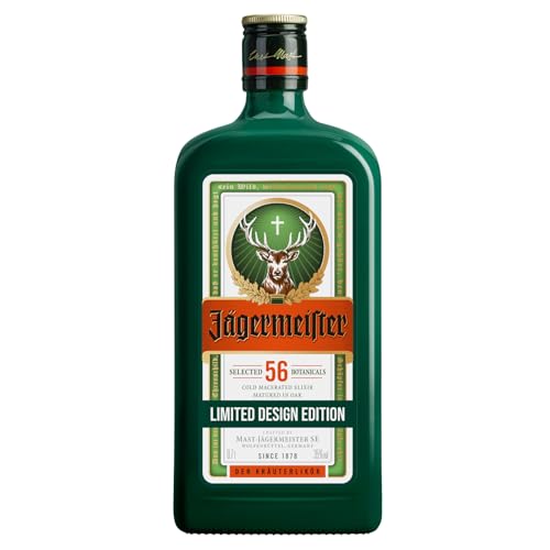 Jägermeister – #HerbalGreen Limited Design Edition – 1 x 0,7l Premium Kräuterlikör 35% Vol. – 56 erlesene Kräuter – Im Eichenfass gelagert – Das Original aus Wolfenbüttel