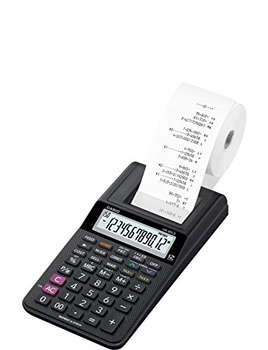 CASIO Druckender Tischrechner HR-8RCE, 12-stellig, Wiederholungsdruck, Cost/Sell/Margin, Profi-Prozentrechnung