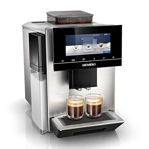 SIEMENS Kaffeevollautomat EQ900 plus TQ903DZ3, automat. Reinigung und Entkalkung, App-Steuerung, intuitives Full-Touch-Display, Barista-Modus, Geräuschreduzierung, Premiummahlwerk, 1500 W, edelstahl