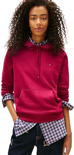 Tommy Jeans Tjw Reg S Flag Hoodie Dw0dw19958 Sweatshirt mit Kapuze, Violett (üppiges Kirsch), S Damen, Lila (Suktuosa-Kirsche), S