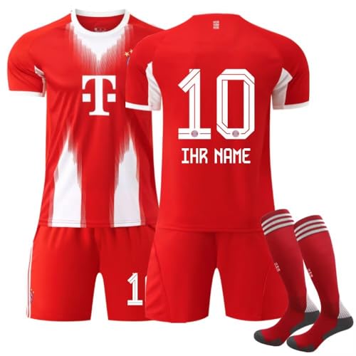 Generisch Personalised 25 26 Bayern Home Football Jersey Set for Children and Adults Shorts with Free Name Number Boys Mens Trikot Kinder Trainning Trikot