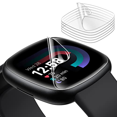 JETech Schutzfolie für Fitbit Versa 4/Sense 2, Anti-Kratzer Flexibler TPU Folie Displayschutz, HD Klar, 6 Stück