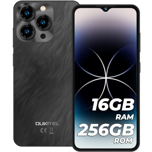 OUKITEL C3 Smartphone Ohne Vertrag 16GB+256GB/1TB Smartphone Günstig 6.52 Inch Mobile Phone Android 14,Simlock-Free Handy ohne vertrag 5000 mAh Battery,13MP + 5MP, Dual SIM 4G Smartphones Schwar