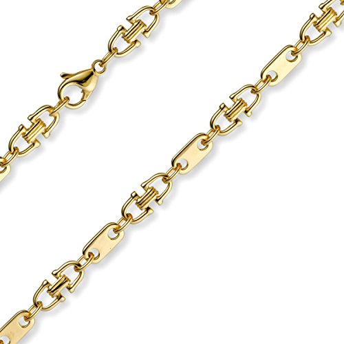 5,5mm Armband Armkette Platte-Steigbügelkette, 585 Gold Gelbgold, 19cm