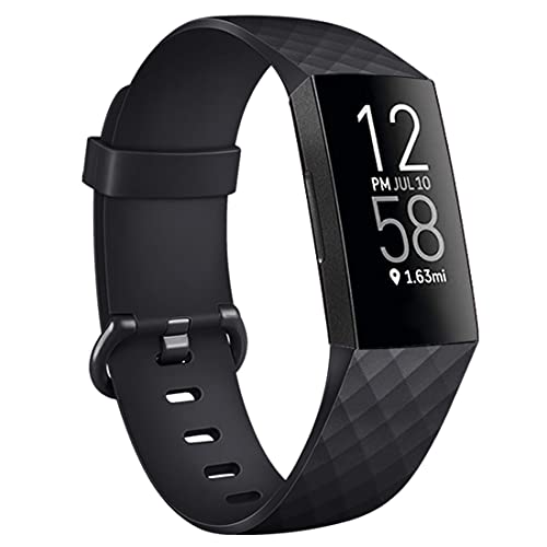 Oumida für Fitbit Charge 3/Charge 4: Schwarz, Verstellbarer klassischer Zusammenarbeit Sport Ersatzarmband (Small)