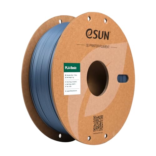 eSUN PLA Filament 1.75mm, PLA Basic 3D Drucker Filament Maßgenauigkeit +/- 0.03mm, 1KG Spule (2.2 LBS) Super Speedy PLA Filament für 3D Drucker,Grau,