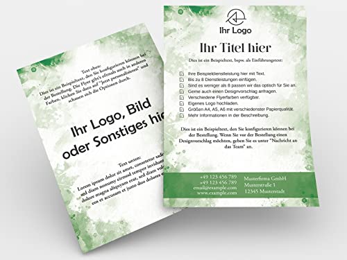 Premium Flyer selbst gestalten: Hochwertige Druckqualität in A6, A5 & A4 auf Papier: Werbemittel mit Wunschdesign - Wähle Texte, Bilder & Logo für Werbung personalisiert (Aquatic Adventures) (Grün)