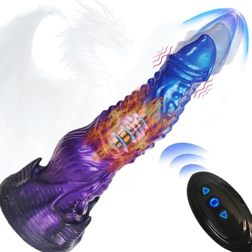 Sadodo Drachen Realistischer Vibrator Dildo für Frauen mit Heizung,Klitoris 42 ℃ Beheizbarer Penis Vibratorn,Saugnapf Penis Analplug Sex Spielzeug für Anal Dildos Didloschwanz Männer Paare Sex Toy