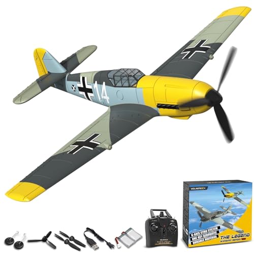 VOLANTEXRC BF-109 V2 Messerschmitt 4CH RC-Flugzeug RTF - RC Plane Ferngesteuertes Flugzeug 4-Kanal Modellflugzeug für Anfänger und Erwachsene