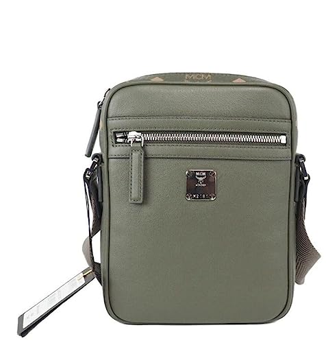 MCM Klassik Mini Sea Turtle Visetos Mixed Leather Multifunction Crossbody Bag Women Green, Grün, Einheitsgröße